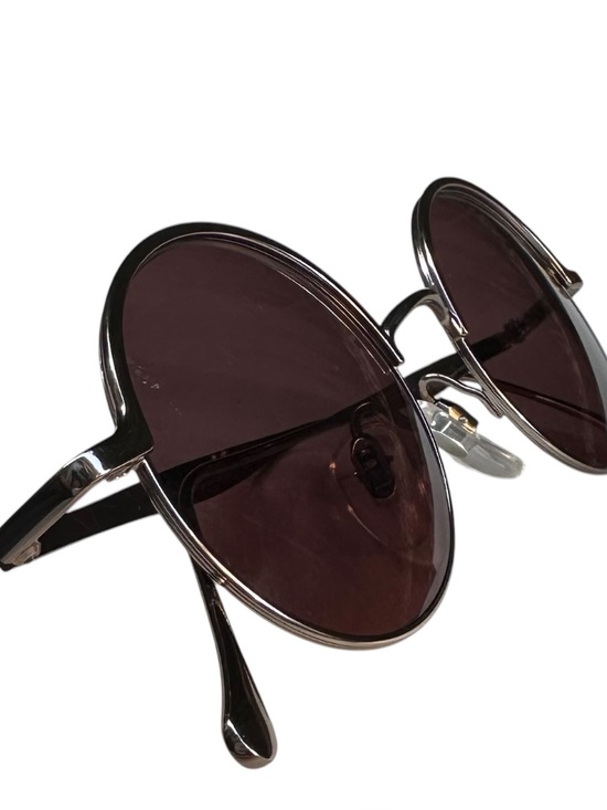 Vintage MIYAKE Design Studio Round Sunglasses Silver Frame Brown Lenses 90s main image 4